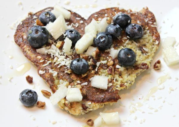 Heart Shaped Oat Pancakes